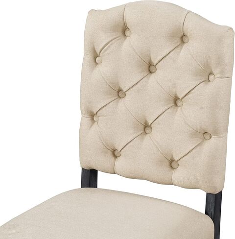 طقم طاولة طعام لـ 4 أشخاص، 5 قطع طاولات وكراسي المطبخ بما في ذلك طاولة طعام مستديرة قابلة للتمديد وأربعة كراسي منجدة، سطح طاولة من الخشب الحبيبي، مسند ظهر سلم، أرجل مطاطية من الخشب الصلب in Kuwait