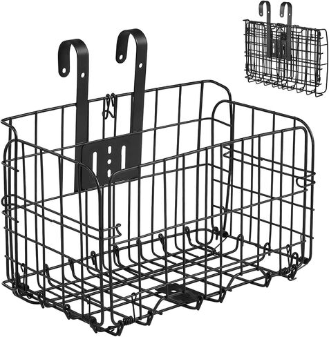 Front Bike Basket,Folding Bike Basket Front/Rear for Bicycle Handlebar/Rear Cargo Rack in Saudi Arabia