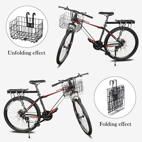 Front Bike Basket,Folding Bike Basket Front/Rear for Bicycle Handlebar/Rear Cargo Rack in Saudi Arabia