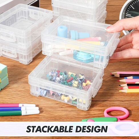 25 Pcs Plastic Crayon Boxes with Snap Lids Clear Crayon Organizers and Storage Stackable Crayon Container, Bulk Stacking Crayon Case for Pen Pencil Art Crafts Classroom Office School Supplies in Saudi Arabia