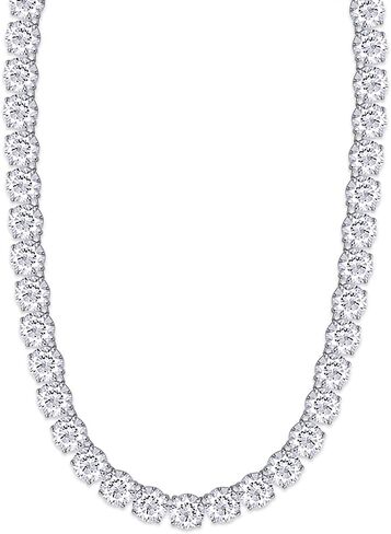 قلادة سلسلة تنس سوليتير 10 مم من SAVEARTH DIAMONDS للرجال، 196 قيراط معمل مستدير مصنوع من الماس المويسانتي للرجال قلادة مجوهرات من الذهب عيار 18 قيراط فوق الفضة الاسترليني (85.00 جرام) بطول 20 بوصة in Saudi Arabia