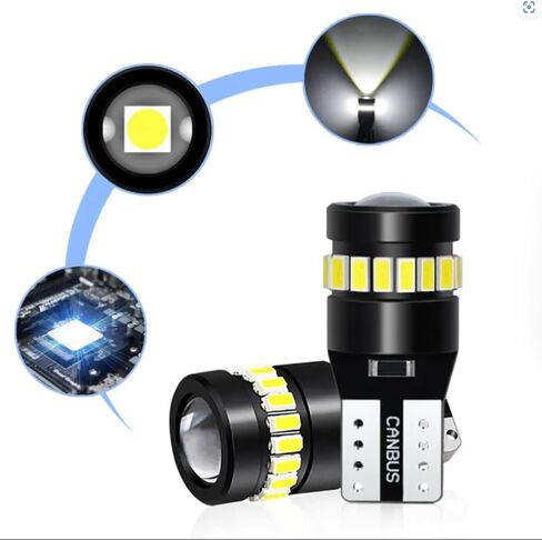 Premium 194 LED Bulb Error-Free with Projector & Canbus - 400 Lumens T10 194 LED Auto Bulbs - for Interior, Dome, Map, Door, Courtesy, License Plate Lights - Pack Of 2 (Orange) in Saudi Arabia