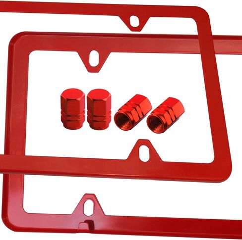 Aootf Blue License Plate Frames- Cute Car Tag Holders for Women, 2 Pack Slim Aluminum Bracket with Mount Kit Fit Front & Rear, 2 Holes, Personalized Accessories- Screws, Caps in Saudi Arabia