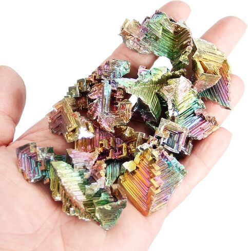 200g Natural Bismuth Bulk, 99.99% Pure Rainbow Bismuth Metal Crystal, Mineral Specimen, Bismuth Gemstone for Gift in Kuwait