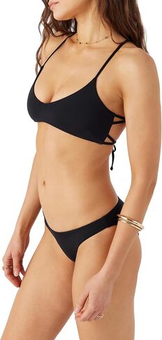 O'NEILL Womens Swim Saltwater Solids Huntington to Bralette Bikini Top, Black, XL in Saudi Arabia