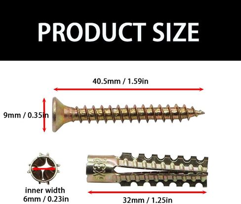 50 قطعة من مرساة الحائط الفولاذية شديدة التحمل مع مجموعة براغي، 25 مجموعة M6 (6x32 مم) مثبتات جدارية معدنية على شكل شجرة مع براغي للجدار الخرساني، والجدار المجوف، والجدار الخشبي ودعامة التلفزيون المتصاعدة K1-048 in Kuwait