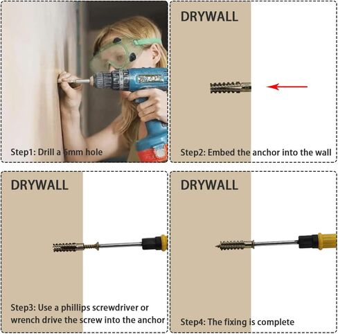 50 قطعة من مرساة الحائط الفولاذية شديدة التحمل مع مجموعة براغي، 25 مجموعة M6 (6x32 مم) مثبتات جدارية معدنية على شكل شجرة مع براغي للجدار الخرساني، والجدار المجوف، والجدار الخشبي ودعامة التلفزيون المتصاعدة K1-048 in Kuwait