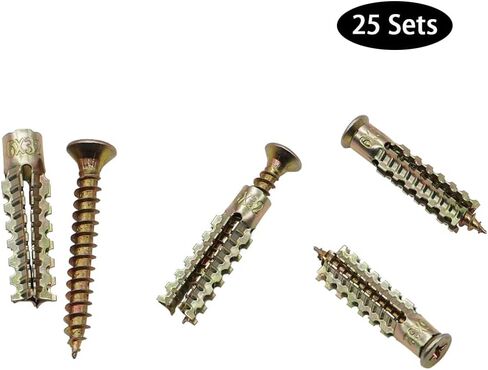 50 قطعة من مرساة الحائط الفولاذية شديدة التحمل مع مجموعة براغي، 25 مجموعة M6 (6x32 مم) مثبتات جدارية معدنية على شكل شجرة مع براغي للجدار الخرساني، والجدار المجوف، والجدار الخشبي ودعامة التلفزيون المتصاعدة K1-048 in Kuwait