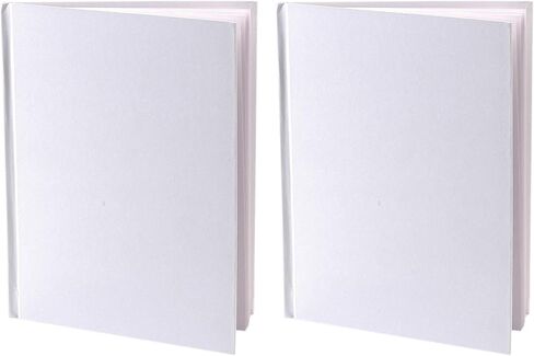 Ashley Productions ASH10700 كتاب فارغ بغلاف مقوى، عرض 6 بوصات، طول 8 بوصات، أبيض (عبوتان) in Saudi Arabia