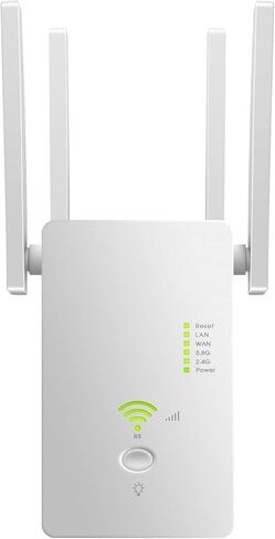 WiFi Range Extender Signal Booster Covers Up to 2640 Sq.ft and 25 Devices, Up to 1200Mbps Dual Band WiFi Repeater with Ethernet Port Internet Booster for Home in Kuwait