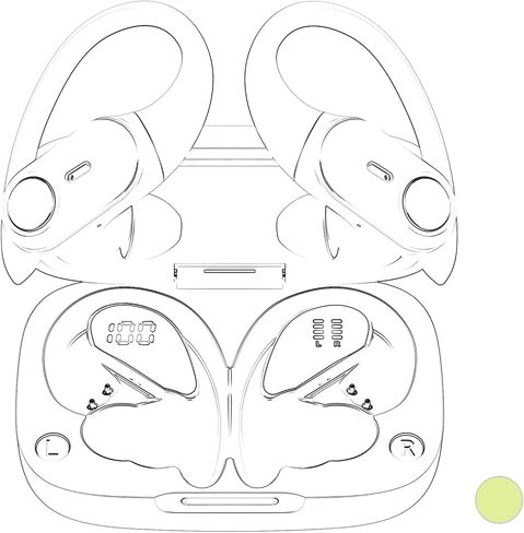 GOLREX 100H Playtime Headphones Wireless Bluetooth with Charging Case IP8 Waterproof Powerful Bass Over Ear Headphones with LED Display in Kuwait