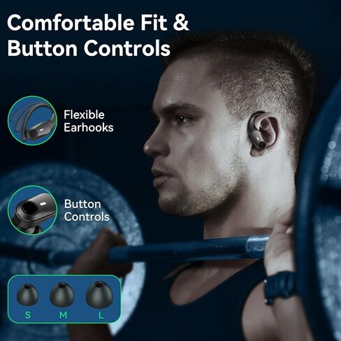 GOLREX 100H Playtime Headphones Wireless Bluetooth with Charging Case IP8 Waterproof Powerful Bass Over Ear Headphones with LED Display in Kuwait