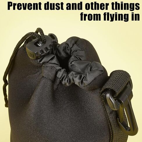 مجموعة أكياس عدسات مكونة من 3 قطع، أكياس واقية سميكة مع رباط لكاميرات Canon Len، حقيبة تخزين من النيوبرين الناعم من القطيفة ملحقة للمصورين المبتدئين in Kuwait