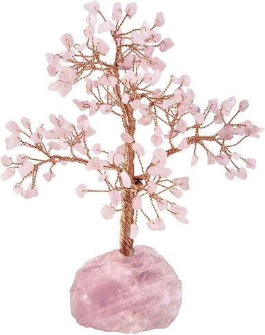 Rockcloud Natural Crystals Money Tree Feng Shui Tree with Fluorite Crystal Base Decoration for Wealth and Luck Fluorite, 7inches in Saudi Arabia