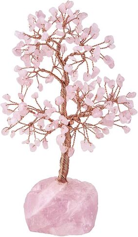 Rockcloud Natural Crystals Money Tree Feng Shui Tree with Fluorite Crystal Base Decoration for Wealth and Luck Fluorite, 7inches in Saudi Arabia