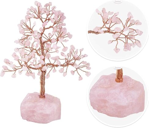 Rockcloud Natural Crystals Money Tree Feng Shui Tree with Fluorite Crystal Base Decoration for Wealth and Luck Fluorite, 7inches in Saudi Arabia