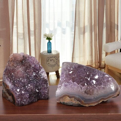 TUMBEELLUWA 100-150g Natural Amethyst Crystal Cluster Gemstone Specimen for Home Decoration Raw Druzy Geode Quartz Stone Figurine for Reiki Healing Meditation, 1.2"-2.3" in Saudi Arabia