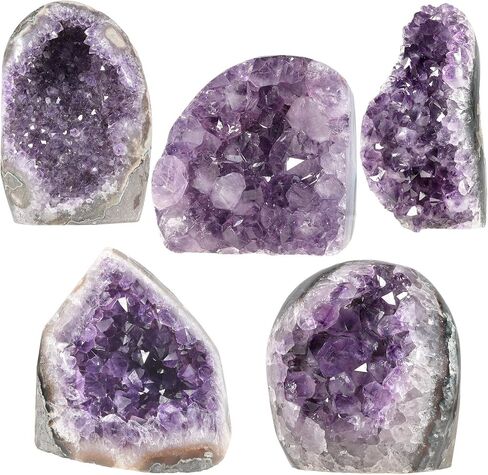 TUMBEELLUWA 100-150g Natural Amethyst Crystal Cluster Gemstone Specimen for Home Decoration Raw Druzy Geode Quartz Stone Figurine for Reiki Healing Meditation, 1.2"-2.3" in Saudi Arabia