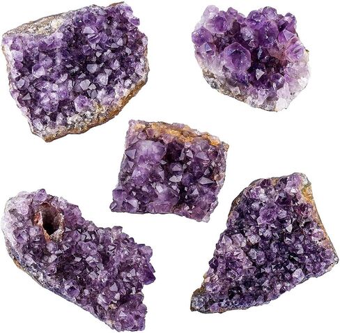 TUMBEELLUWA 100-150g Natural Amethyst Crystal Cluster Gemstone Specimen for Home Decoration Raw Druzy Geode Quartz Stone Figurine for Reiki Healing Meditation, 1.2"-2.3" in Saudi Arabia
