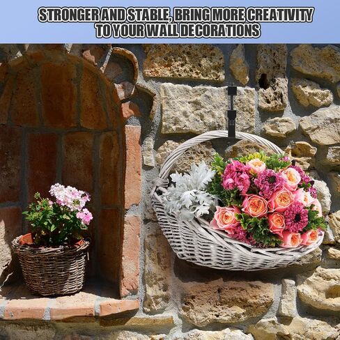 Yizhet 6 PCS Brick Hook Clips, Stainless Steel Brick Wall Clips Heavy Duty Adjustable, Brick Hangers No Drill for Hanging Pictures, Flower Basket, Outdoor Decor in Saudi Arabia