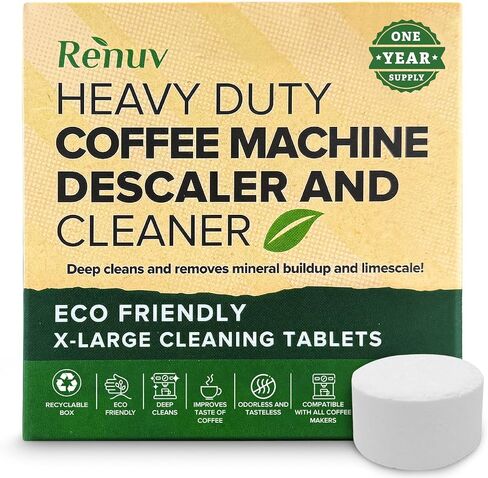 Coffee Machine Descaler and Cleaner Tablets, 12 Uses for Keurig, Ninja, Breville, Delonghi, Nespresso, Miele, Jura, Mr Coffee, Cuisinart Descaling Solution for Coffee Pot Maker & Espresso Machines in Saudi Arabia