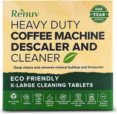 Coffee Machine Descaler and Cleaner Tablets, 12 Uses for Keurig, Ninja, Breville, Delonghi, Nespresso, Miele, Jura, Mr Coffee, Cuisinart Descaling Solution for Coffee Pot Maker & Espresso Machines in Saudi Arabia