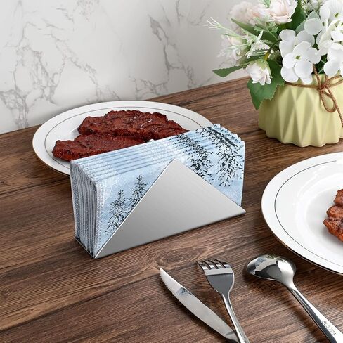 حامل مناديل على شكل مثلث من الفولاذ المقاوم للصدأ 304 # فضي، موزع مناديل مستقل بنمط بسيط in Kuwait