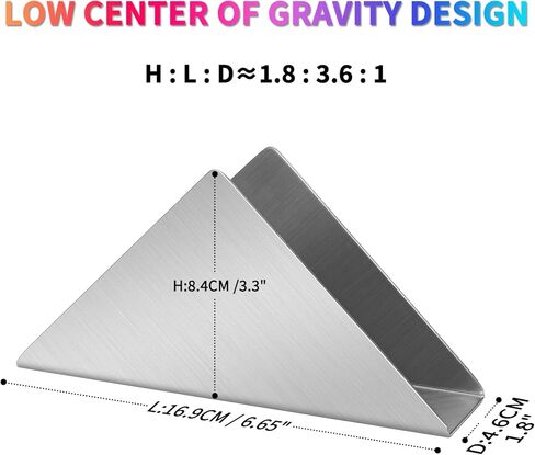حامل مناديل على شكل مثلث من الفولاذ المقاوم للصدأ 304 # فضي، موزع مناديل مستقل بنمط بسيط in Kuwait