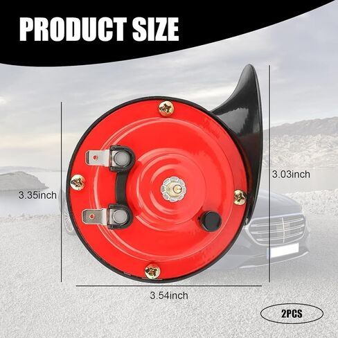 قطعتان من القرن عالي الصوت، مكبر صوت مقاوم للماء، مجموعة بديلة لقرن الحلزون، معدات تعديل المركبات، عالمية لمعظم السيارات والدراجات النارية والشاحنات (أسود) in Kuwait