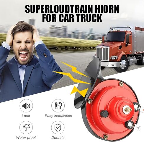 قطعتان من القرن عالي الصوت، مكبر صوت مقاوم للماء، مجموعة بديلة لقرن الحلزون، معدات تعديل المركبات، عالمية لمعظم السيارات والدراجات النارية والشاحنات (أسود) in Kuwait