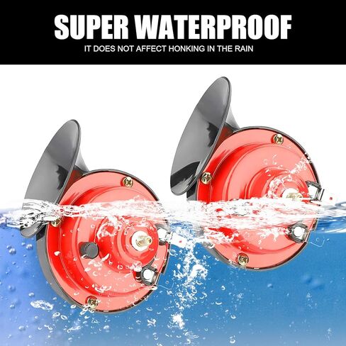 قطعتان من القرن عالي الصوت، مكبر صوت مقاوم للماء، مجموعة بديلة لقرن الحلزون، معدات تعديل المركبات، عالمية لمعظم السيارات والدراجات النارية والشاحنات (أسود) in Kuwait