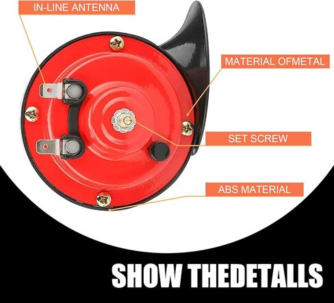 قطعتان من القرن عالي الصوت، مكبر صوت مقاوم للماء، مجموعة بديلة لقرن الحلزون، معدات تعديل المركبات، عالمية لمعظم السيارات والدراجات النارية والشاحنات (أسود) in Kuwait