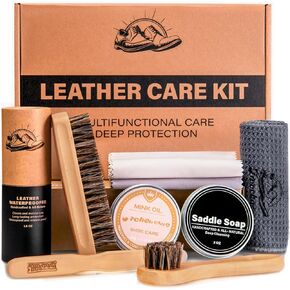 CUTEUP Leather Boot Care Kit – Mink Oil, Saddle Soap for Leather, Shoe Brush, Waterproof Wax, Leather Cleaner and Conditioner in Saudi Arabia