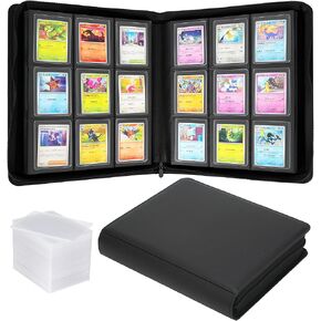 9 Pocket Top Loader Binder, Holds 360 Toploaders, 50 Top Loaders and 50 Card Sleeves Included, PU Cover Ringless Side-Loading Trading Card Binder for Pokemon, TCG, Game and Sports Cards in Saudi Arabia
