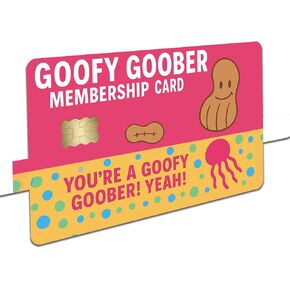 بطاقة عضوية Goofy Goober - غطاء ملصق جلدي لبطاقة الائتمان - عبوة من قطعتين - تصميم محاكاة ساخرة لنادي الفول السوداني السخيف in Kuwait