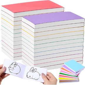 24 حزمة من كتب Flipbook الفارغة مقاس 4.5 × 2.5 بوصة مجموعة لوحة رسم صغيرة 1440 ورقة (2880 صفحة) 8 ألوان رسم رسوم متحركة مجموعة كتب فليب كبيرة لفن رسم الرسوم المتحركة لمستلزمات الهدايا الإبداعية in Kuwait