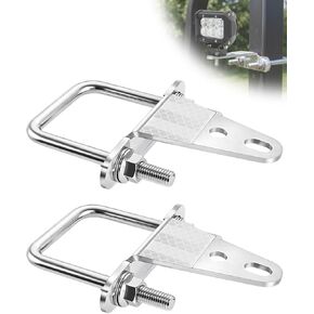 Side Mount Light Brackets for 3 x 2 Inch ROPS, Heavy Duty Stainless Steel Lighting Mount for Tractors Lawn Mowers UTV Roll Bars, Supports Light Bars, Black, No Drill Installation in Saudi Arabia