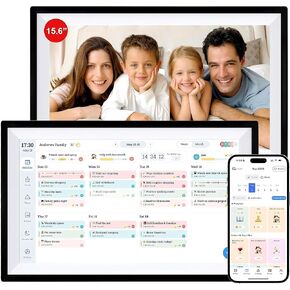 Digital Calendar Wall Touch Screen 15.6" HD Smart Family Planner | Whole-Family Schedule Sync, Chore Rewards & Meal Planning | Zero Subscription Fees | Photo Frame | Perfect for Working Parents & Kids in Saudi Arabia