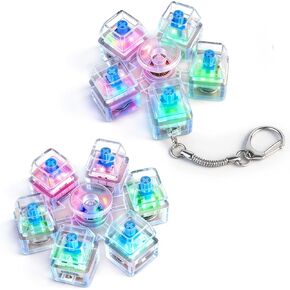Keyboard Fidget Toy, DIY RGB Lights Removable Keycaps, Stress Relief for Office Workers, Sensory Toys for Kids with Autism (9, White) in Saudi Arabia