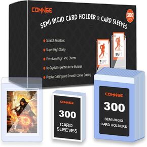 حامل بطاقات شبه صلب 600 قيراط - حافظات بطاقات شفافة للغاية، واقيات TCG، مع شفة واقية مقاس 1/2 بوصة، وأكمام بطاقات شبه صلبة لـ BGS، وتقديم تصنيف SGC، والشحن الآمن والتخزين القابل للتحصيل in Kuwait
