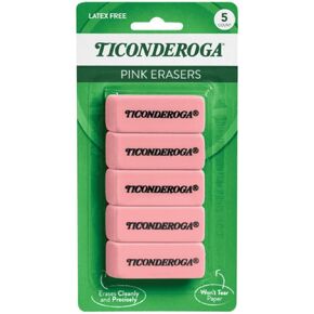 Ticonderoga Wedge Erasers, Pink, 5 Count in Kuwait