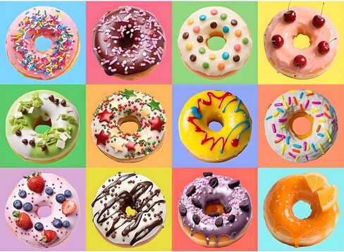 Puzzles for Kids Ages 6-8 8-10 Year Old - Colorful Sweet Donuts, 200 Pieces Jigsaw Puzzles for Kids Ages 10-12, Learning Educational Toys for Boys and Girls in Saudi Arabia