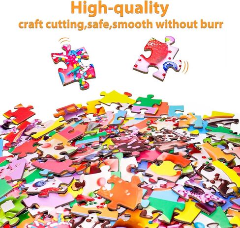 Puzzles for Kids Ages 6-8 8-10 Year Old - Colorful Sweet Donuts, 200 Pieces Jigsaw Puzzles for Kids Ages 10-12, Learning Educational Toys for Boys and Girls in Saudi Arabia