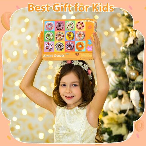 Puzzles for Kids Ages 6-8 8-10 Year Old - Colorful Sweet Donuts, 200 Pieces Jigsaw Puzzles for Kids Ages 10-12, Learning Educational Toys for Boys and Girls in Saudi Arabia