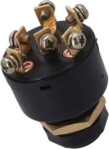 Marine Ignition, 6-Terminal Marine Ignition Switch with Push-to-Choke Inboard Outboard, Compatible with Johnson, 2 Keys Included, Black in Saudi Arabia