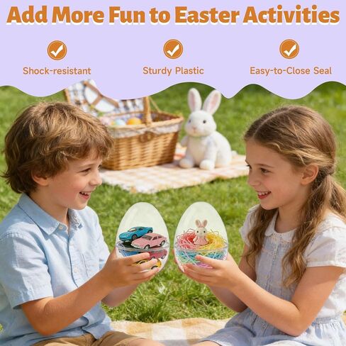16 Pieces 6 Inch Giant Clear Easter Eggs Plastic Large Transparent Easter Egg for Easter Gift Basket Fillers Huge Clear Easter Eggs for Easter Hunting Game Party Decor in Saudi Arabia