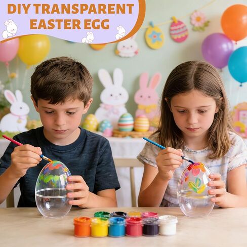 16 Pieces 6 Inch Giant Clear Easter Eggs Plastic Large Transparent Easter Egg for Easter Gift Basket Fillers Huge Clear Easter Eggs for Easter Hunting Game Party Decor in Saudi Arabia