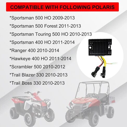 Voltage Regulator Rectifier Assembly 12V Replacement Compatible with Polaris Sportsman 500 400 Ranger 400 Hawkeye 400 Scrambler 500 Trail Blazer 330 Trail Boss 330 2009-2014 OEM # 4012192 in Saudi Arabia