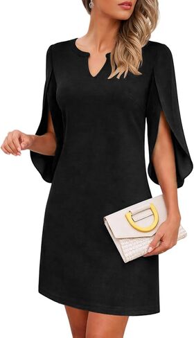 oten Women's 2026 Flutter Chiffon Sleeve Cocktail Dresses V Neck Formal Wedding Guest Party A-Line Dress in Saudi Arabia