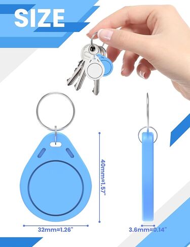 10Pcs NFC Tag Keychain NFC Key Fob NTAG215 NFC Card NFC Fob NFC Business Card NFC Chips NFC Tag Maker，504 Bytes Memory, Compatible with TagMo and NFC Enabled Devices in Kuwait